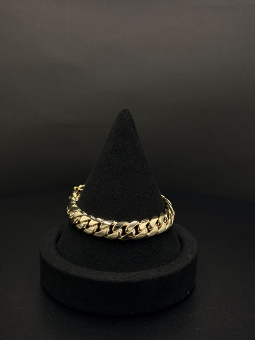 10K Gold Curb Link Bracelet 7 in 10.5mm