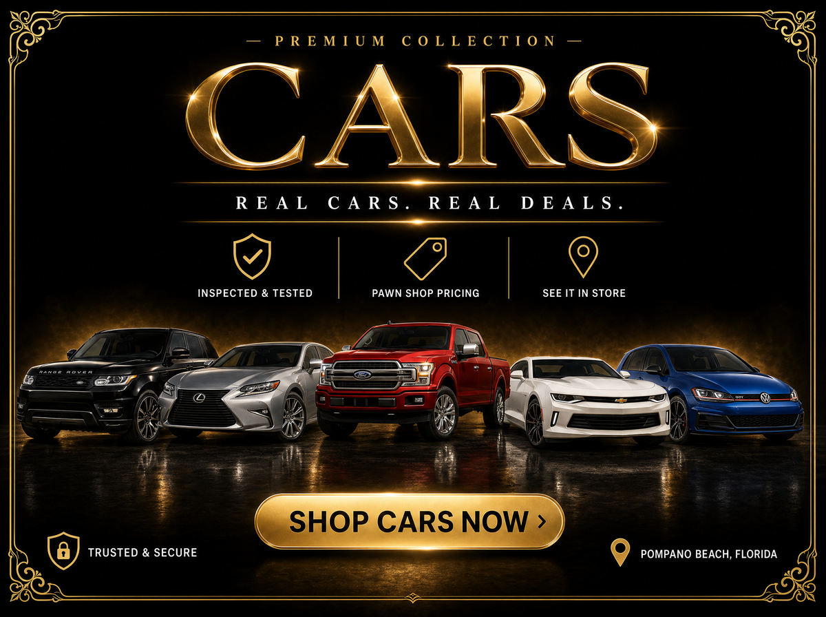 Used cars for sale at DD Pawn Loans pawn shop, Pompano Beach FL