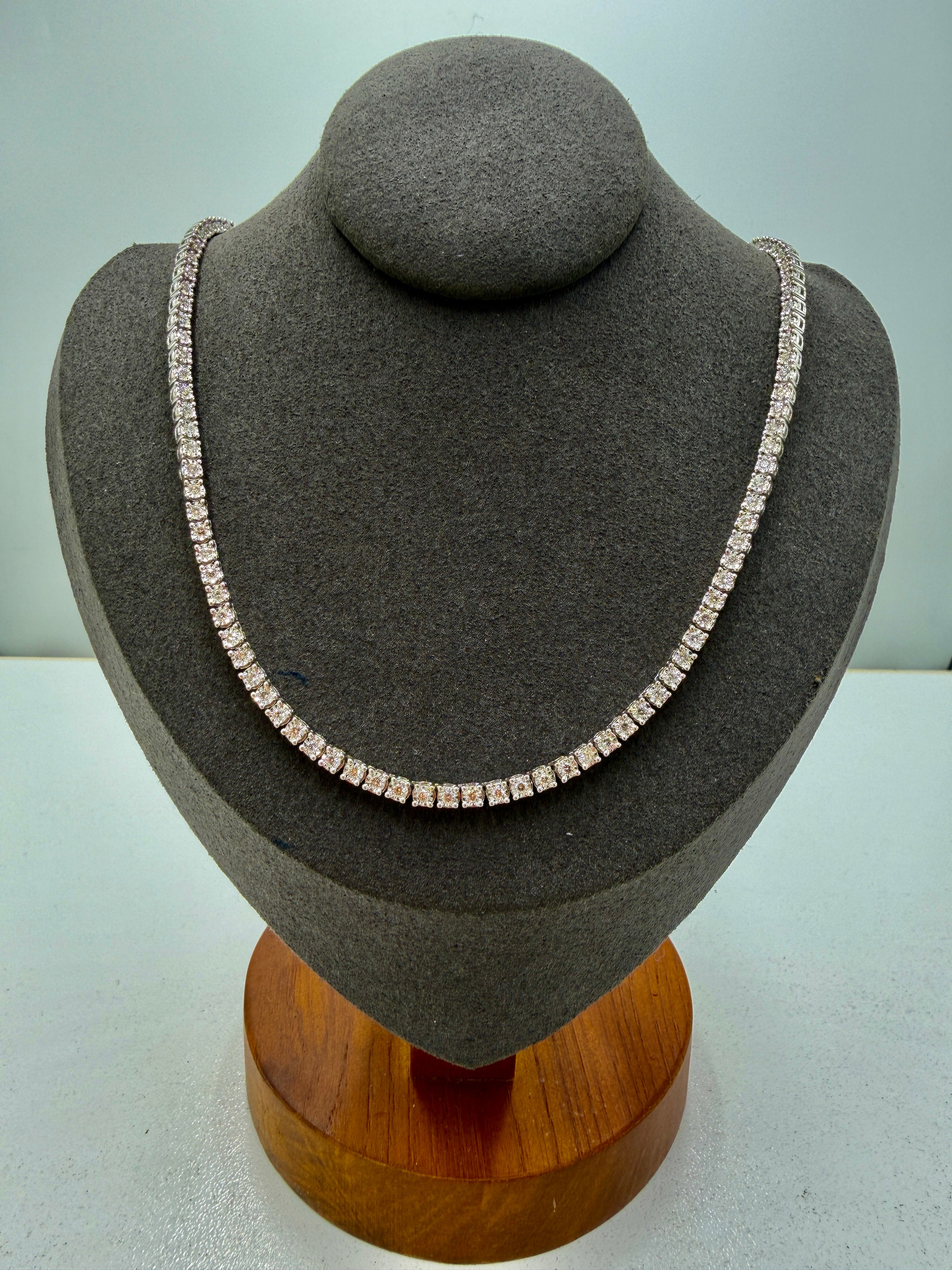 10K White Gold Diamond Tennis Chain – 20” | DD Pawn Loans