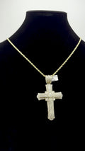 14K Gold Diamond Cross Pendant