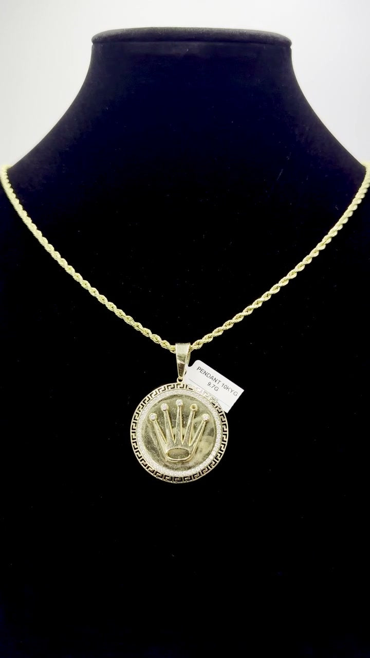 10K Gold Rolex Crown Pendant