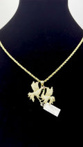 14K Gold Fighting Roosters Pendant