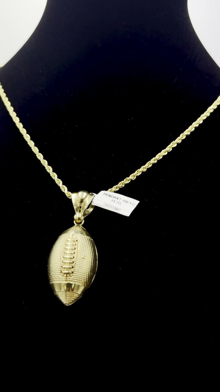 10K Gold Football Pendant