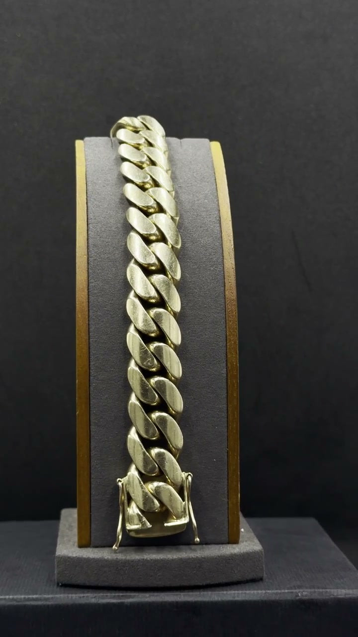 10K Gold Cuban Link Bracelet 206.6 Grams 9 Inch 19mm