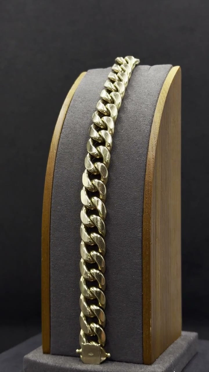 10K Gold Hollow Cuban Link Bracelet 37.6 Grams 9 Inch 13mm