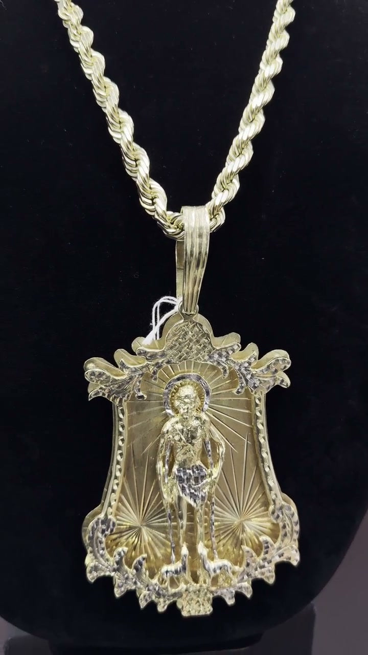 10K Gold Saint Lazarus Pendant 119.3 Grams