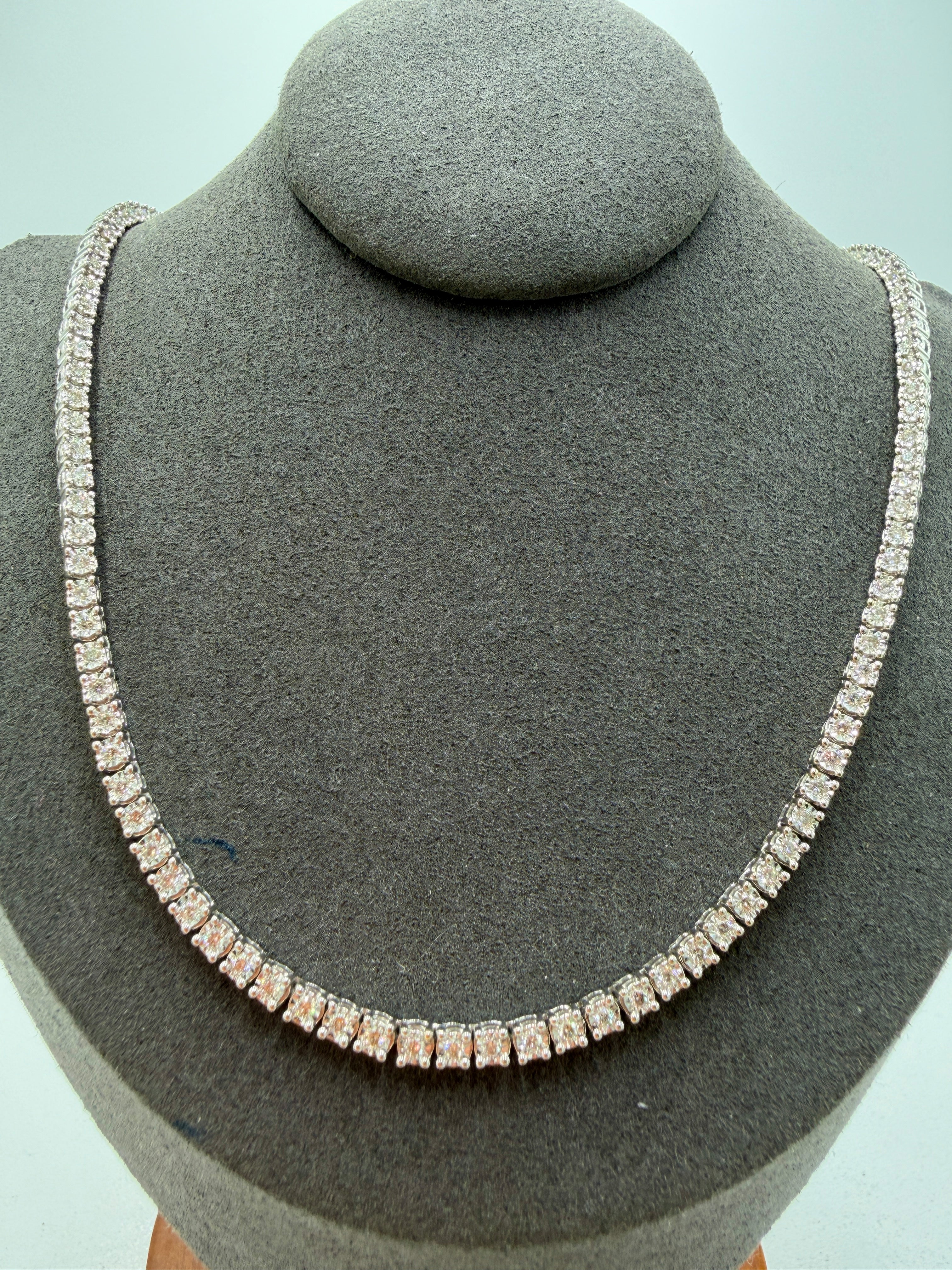 10K White Gold Diamond Tennis Chain – 20” | DD Pawn Loans