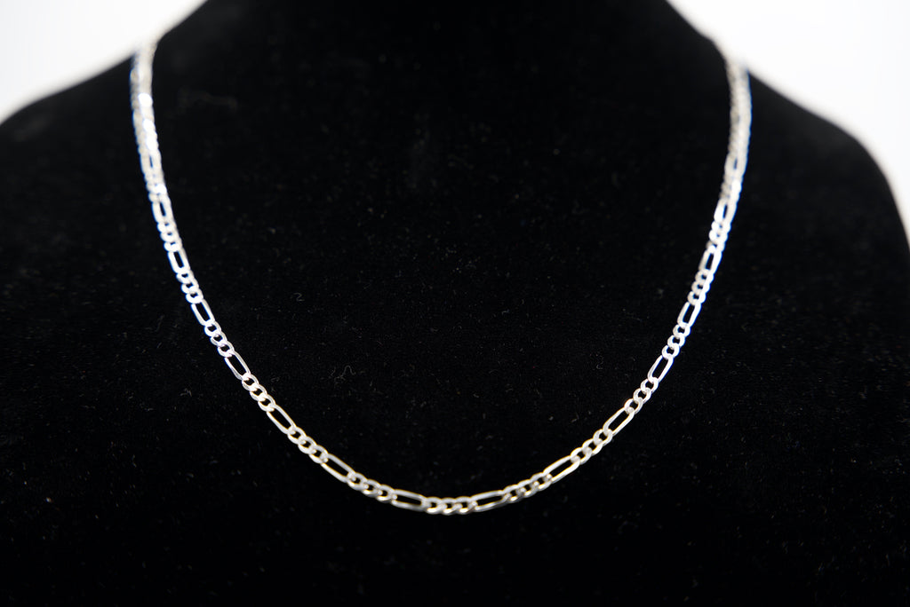 14K White Gold Figaro Chain – 15g, 26” | DD Pawn Loans