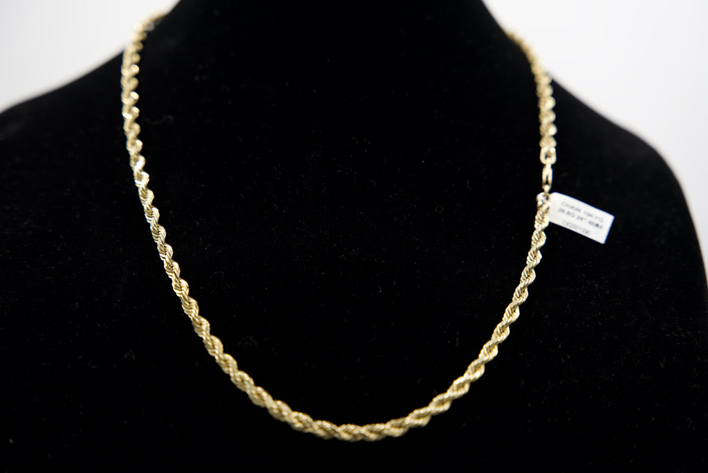 10K Gold Rope Chain – 61g, 25” 5.25mm | DD Pawn Loans