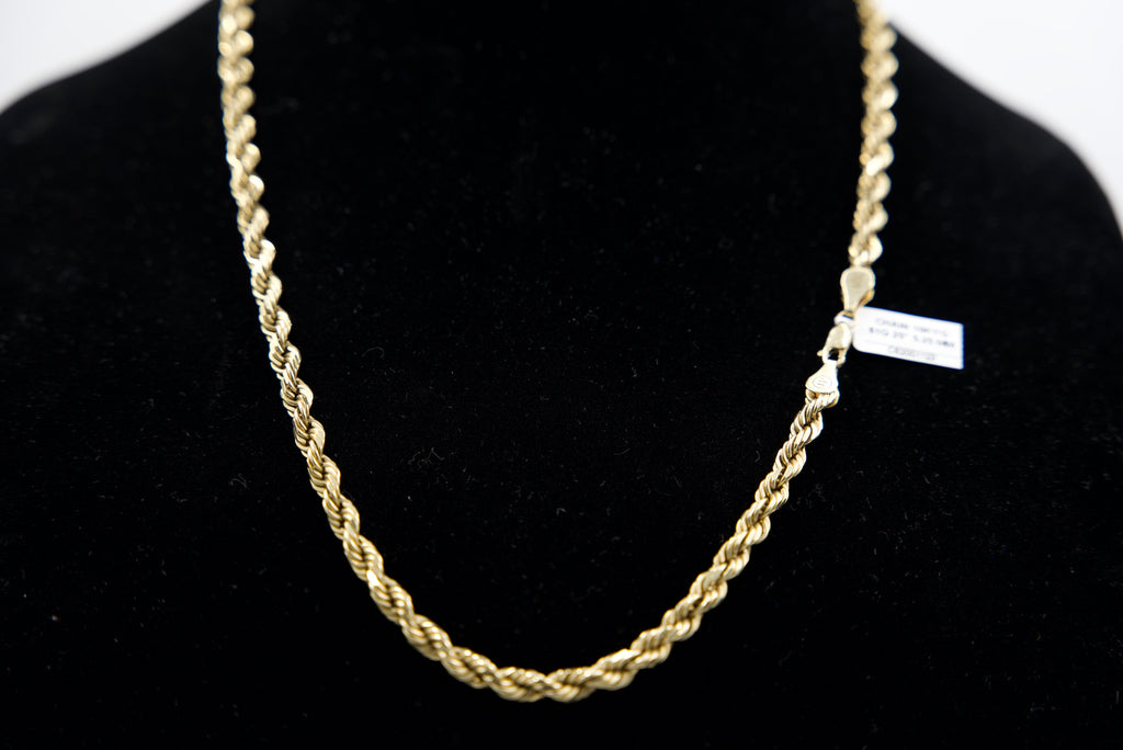 10K Gold Rope Chain – 61g, 25” 5.25mm | DD Pawn Loans