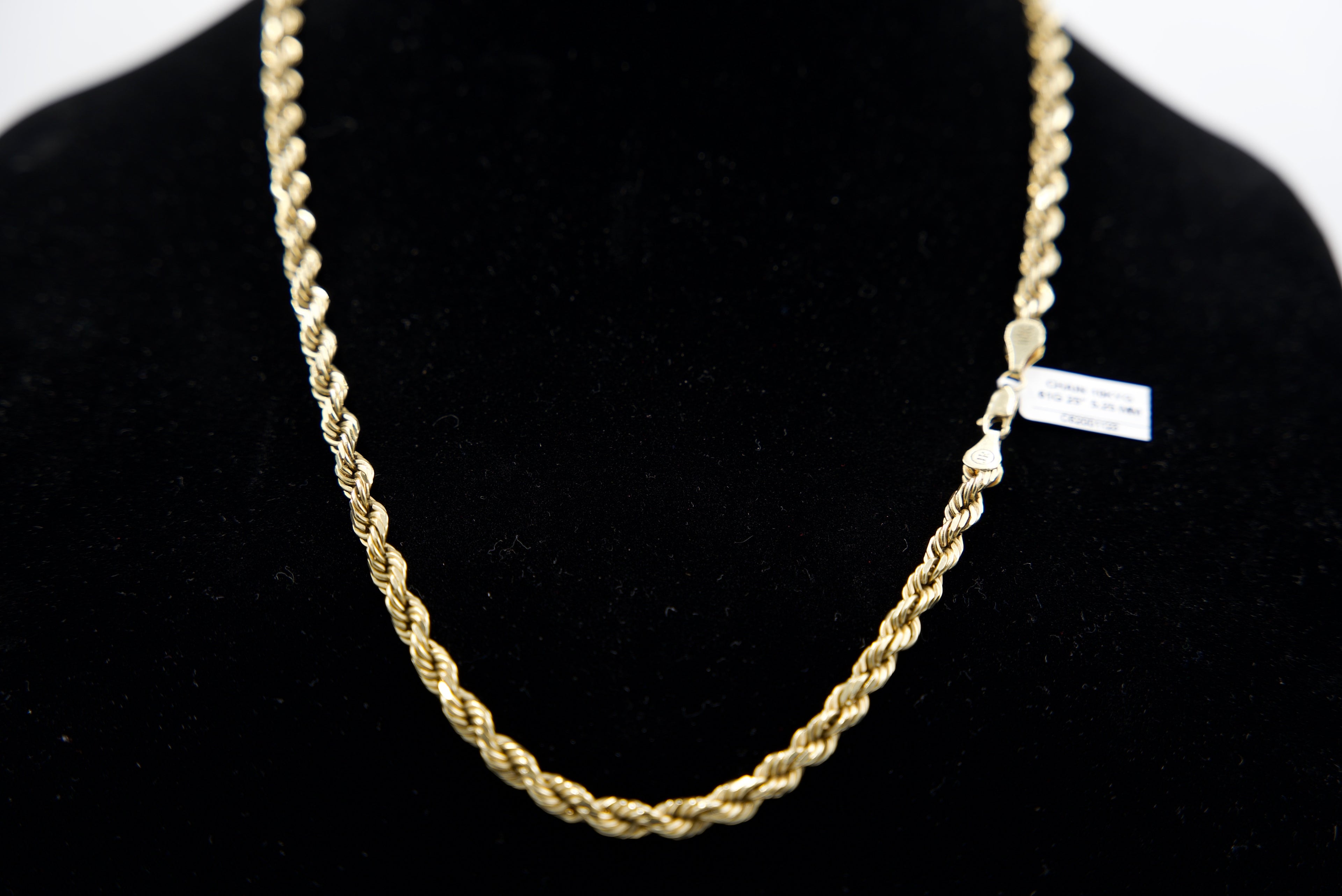 10K Gold Rope Chain – 61g, 25” 5.25mm | DD Pawn Loans