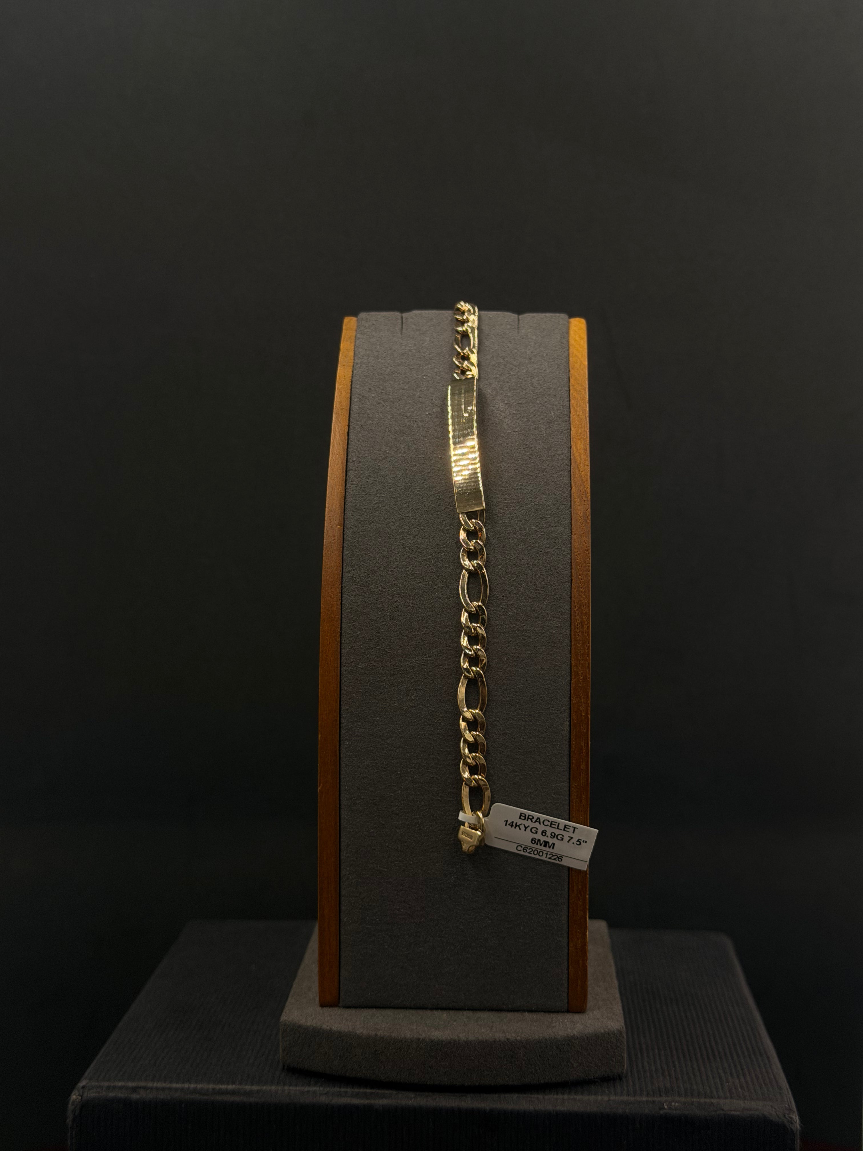 14K Gold Figaro ID Bracelet – 6.9g | DD Pawn Loans