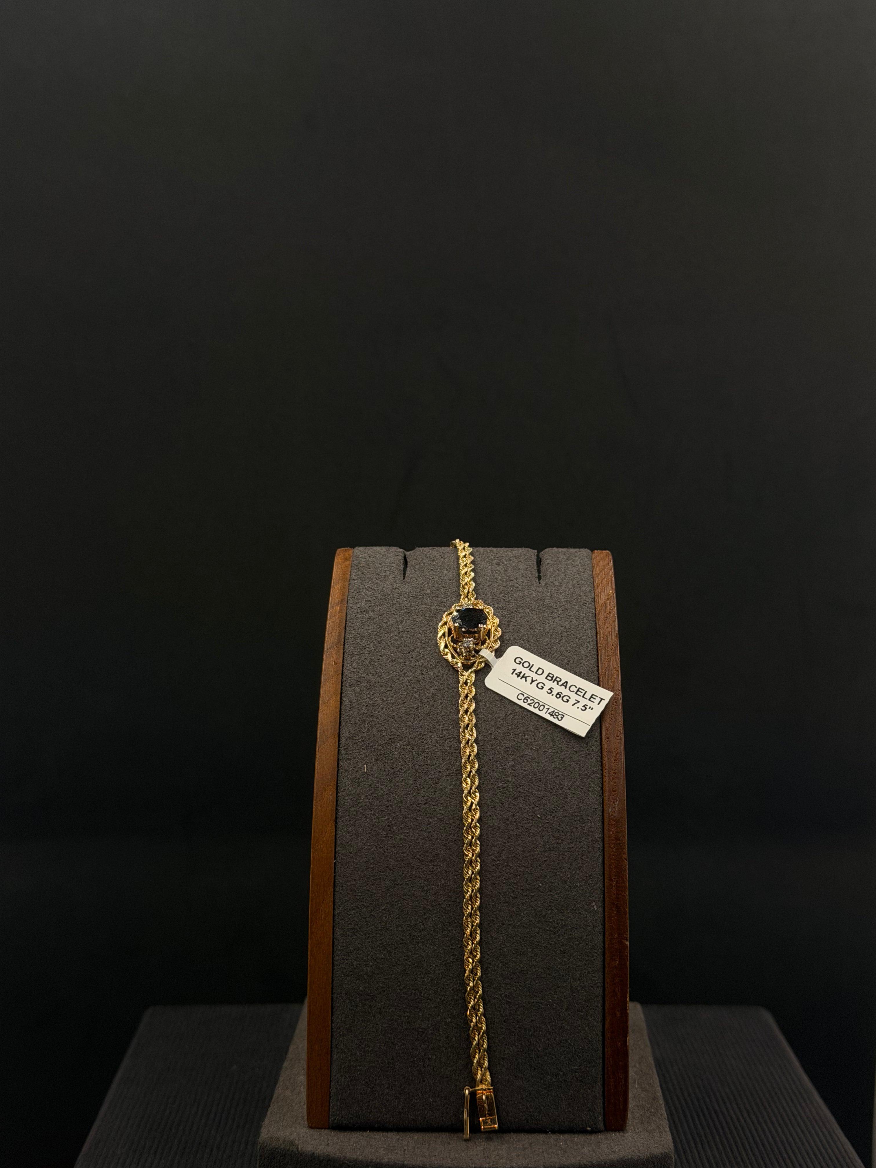 14K Rope Bracelet – Sapphire-Color Stone | DD Pawn Loans