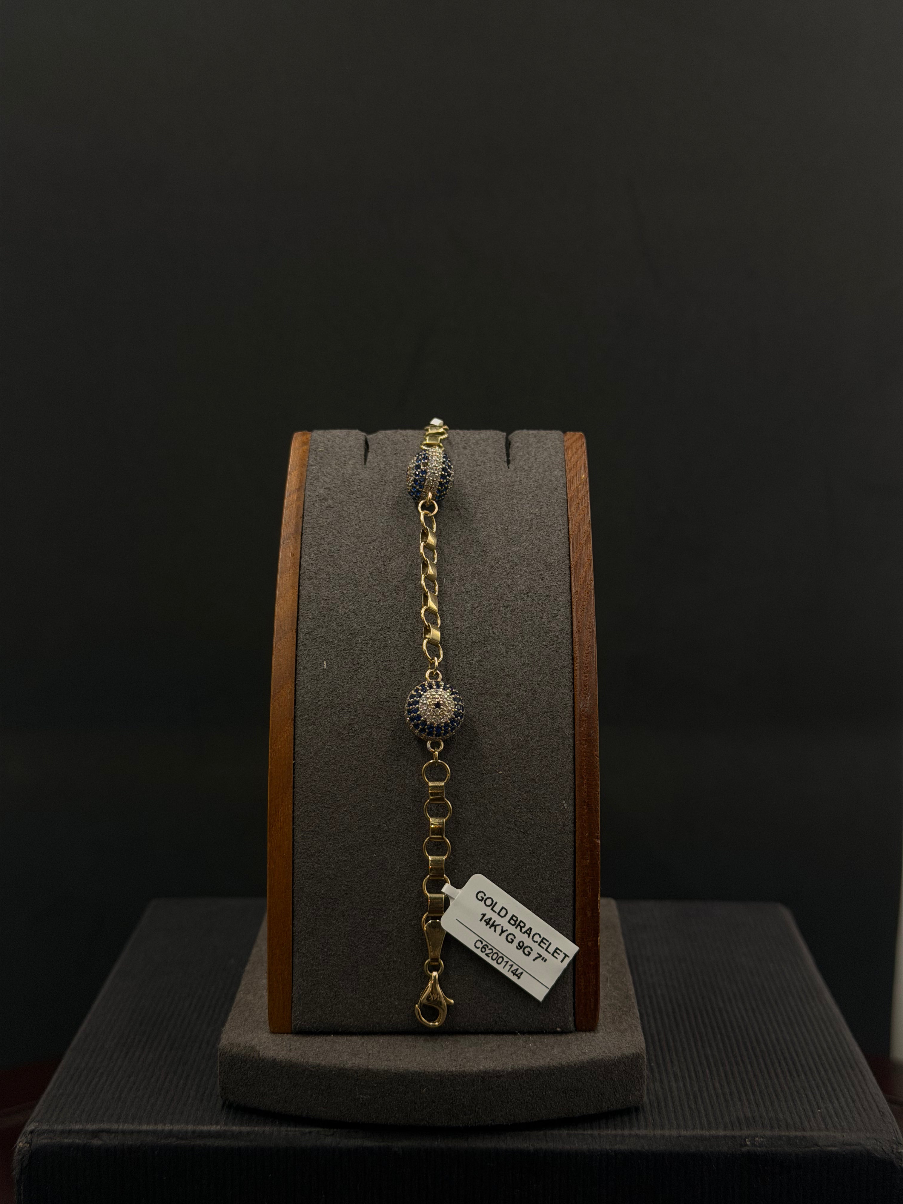 14K Gold Evil Eye Bracelet – 9g, 7” | DD Pawn Loans