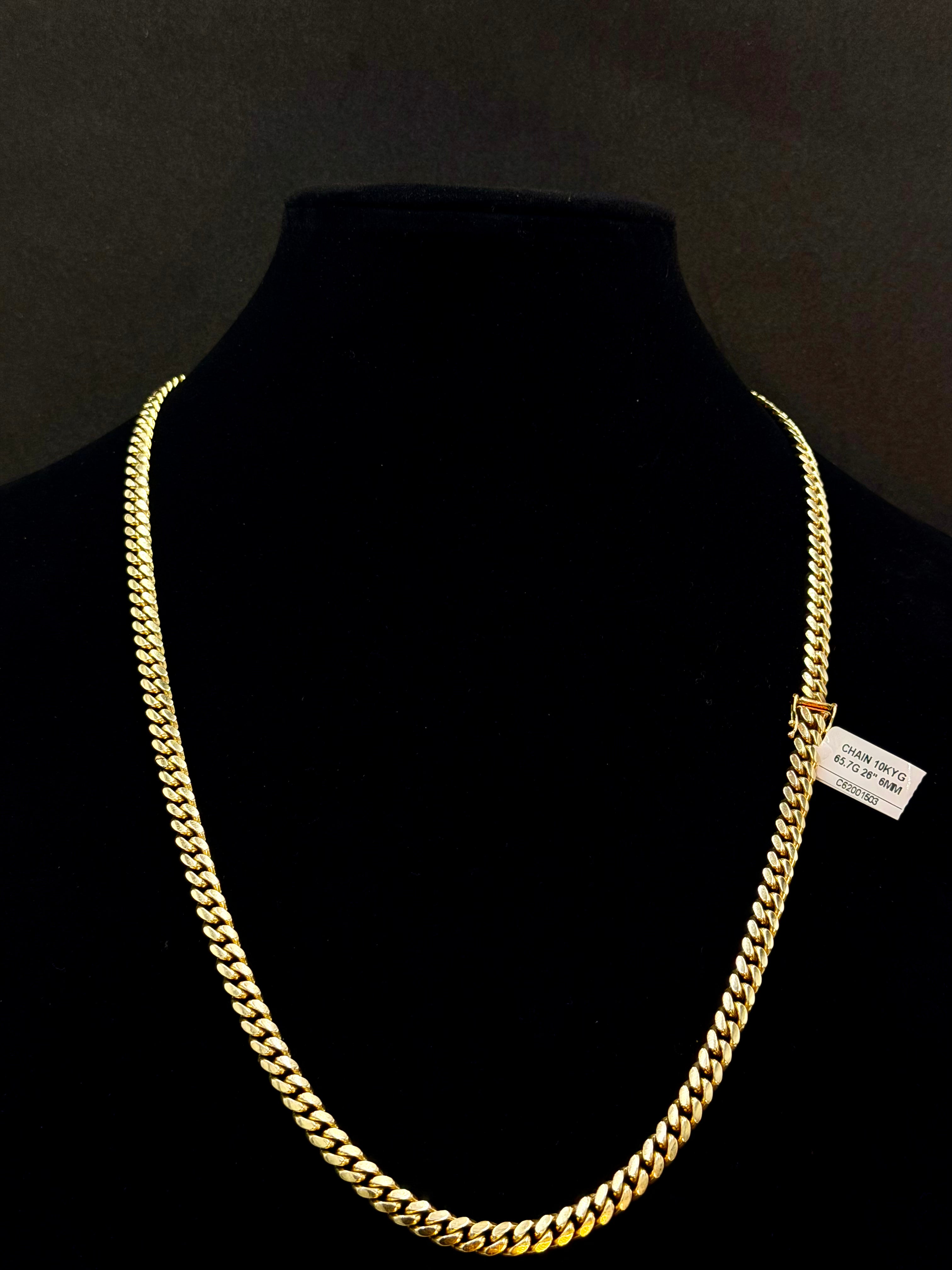 66g Miami Cuban Chain – 10K Gold, 26” 6mm | DD Pawn Loans