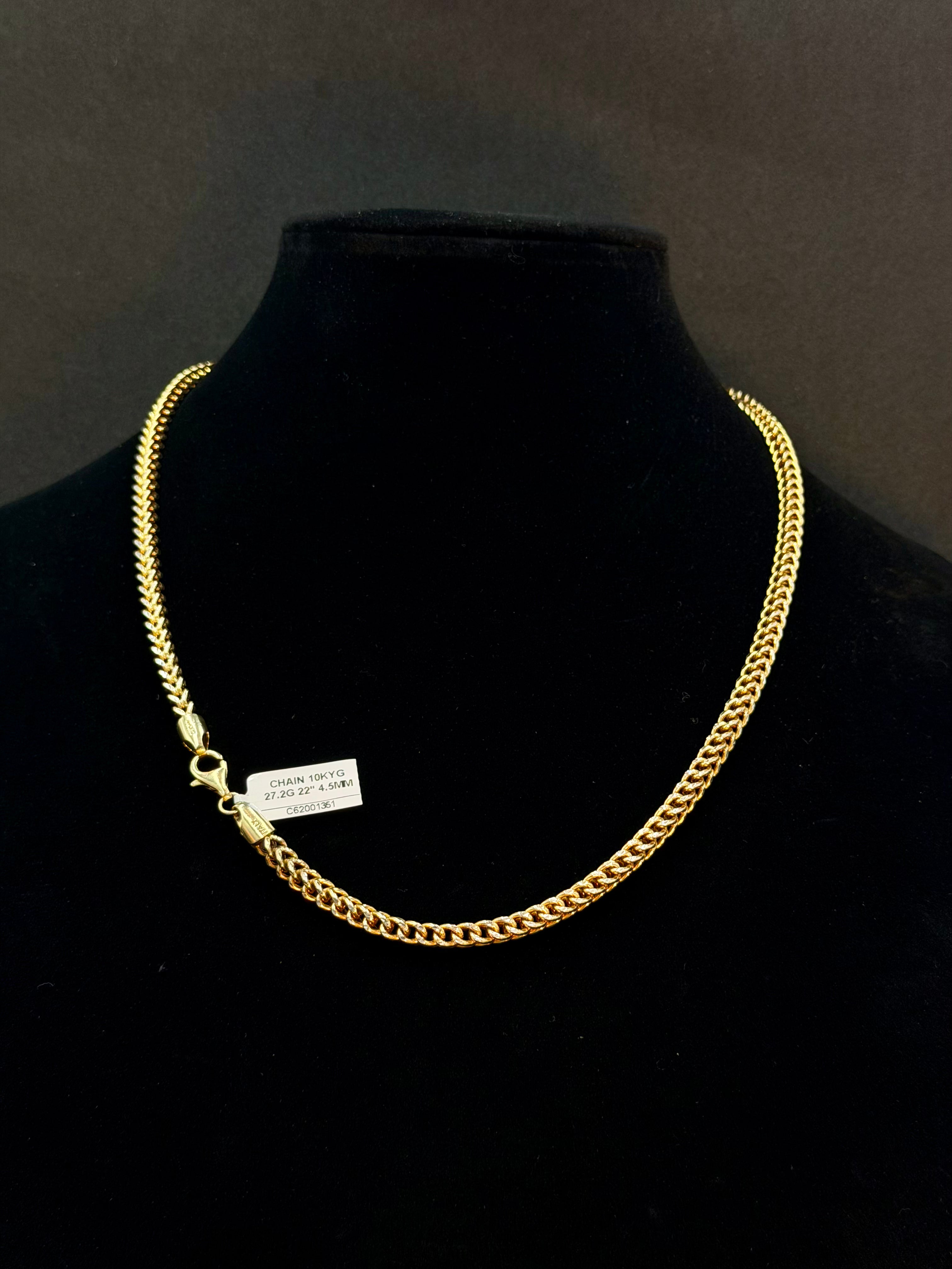 10K Gold Franco Chain – 27.2g, 22” 4.5mm | DD Pawn Loans