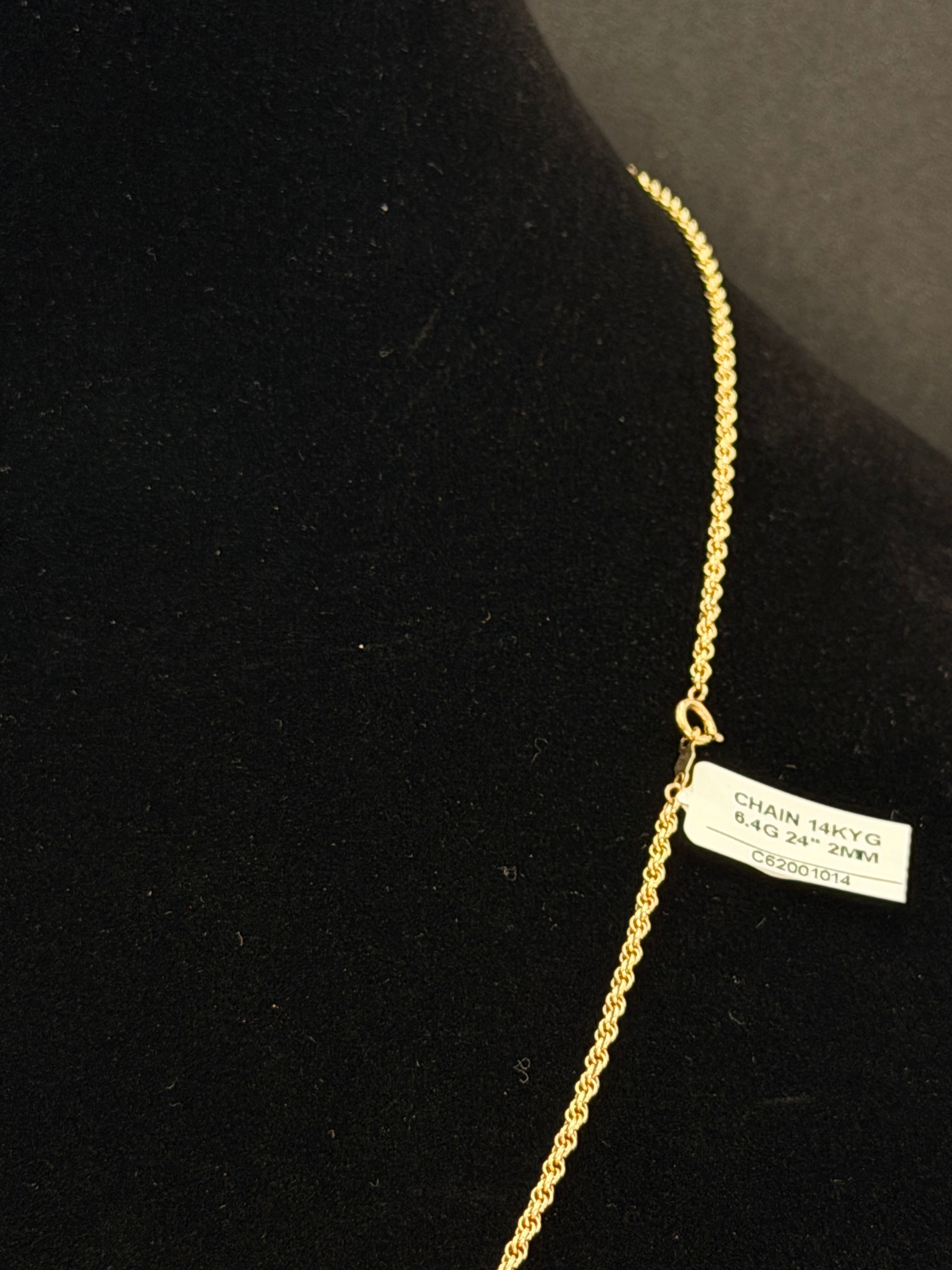 14K Gold Rope Chain – 6.4g, 24” 2mm | DD Pawn Loans