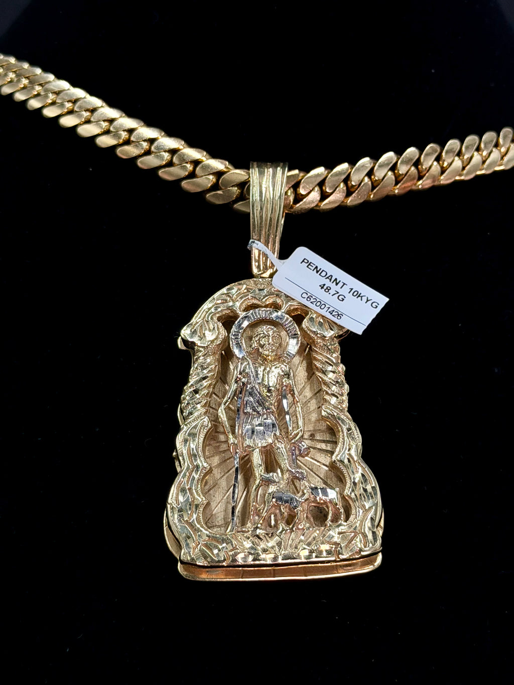 49g Two-Tone Saint Lazarus Pendant – 10K | DD Pawn Loans