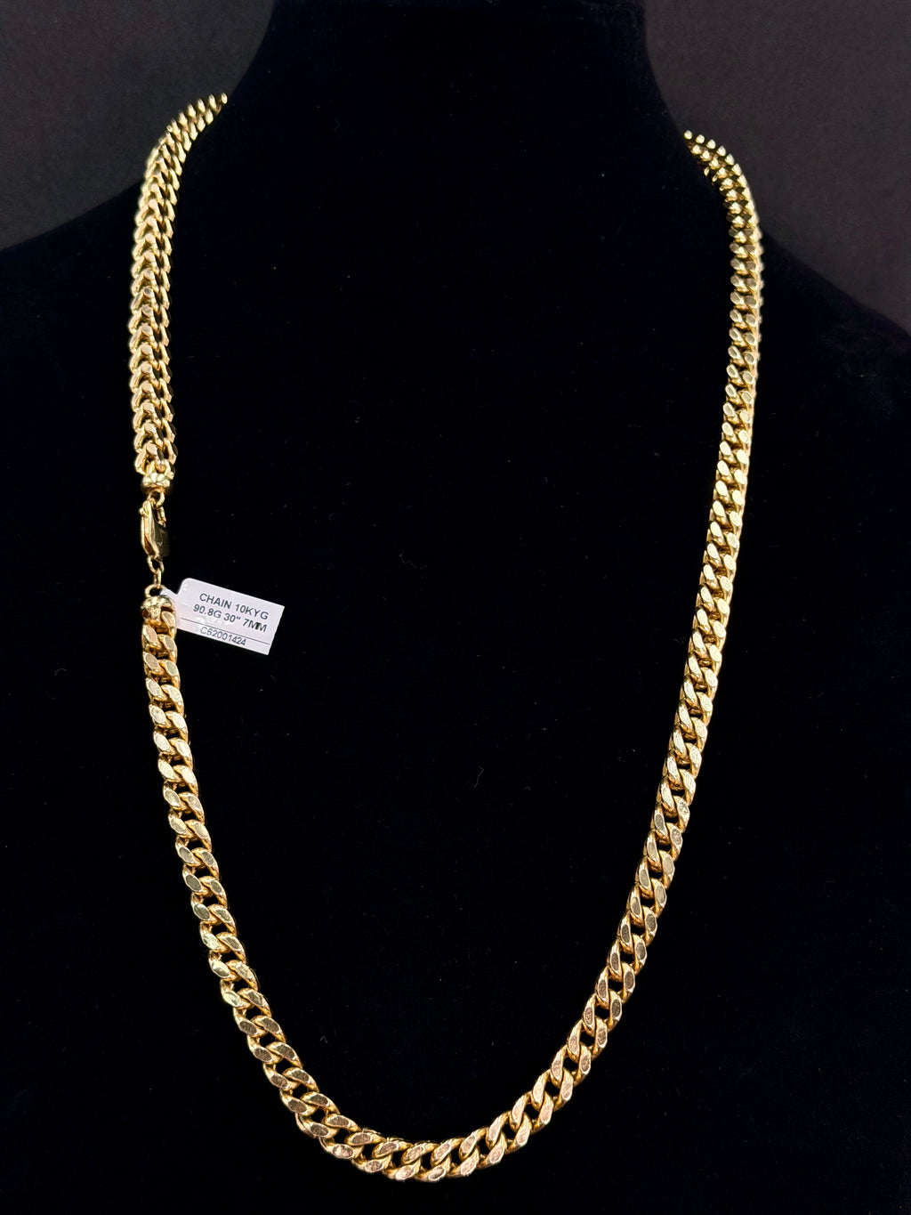 91g 10K Gold Figaro Chain – 30” 7mm | DD Pawn Loans