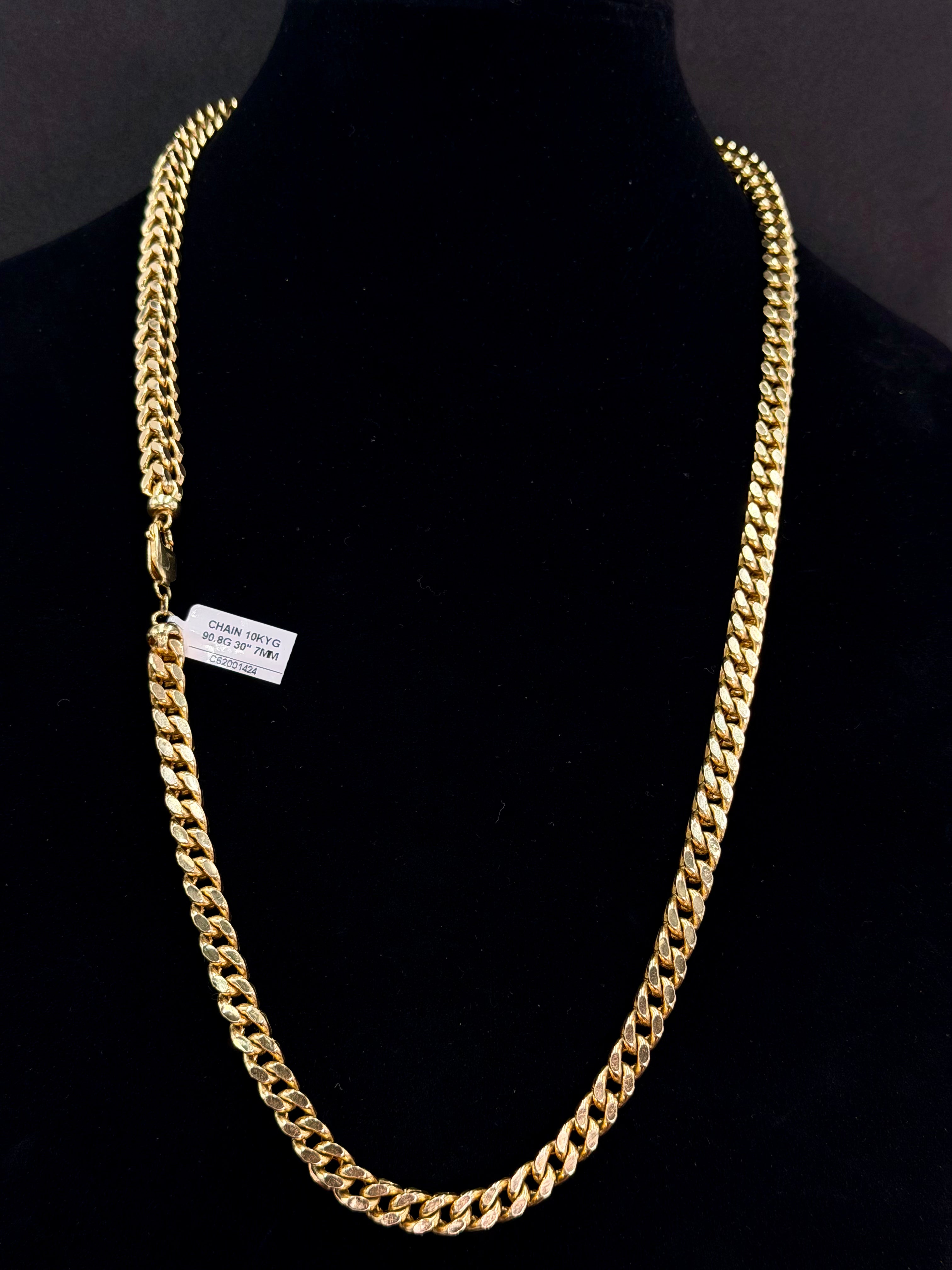 91g 10K Gold Figaro Chain – 30” 7mm | DD Pawn Loans