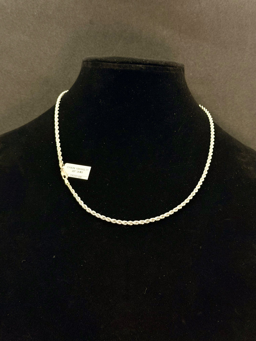 10K White Gold Rope Chain – 7g, 20” | DD Pawn Loans