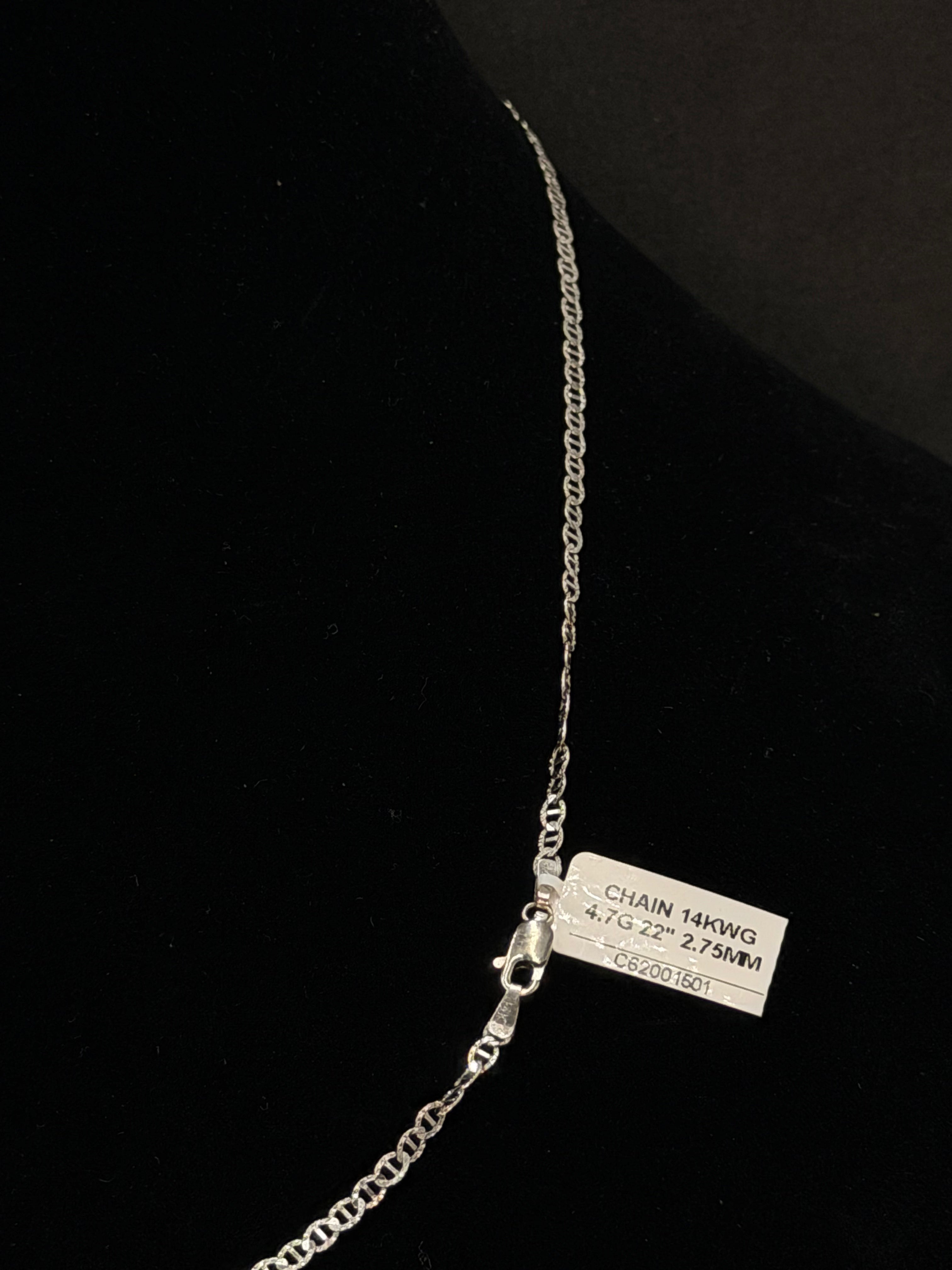 14K White Gold Mariner Chain – 4.7g, 22” | DD Pawn Loans