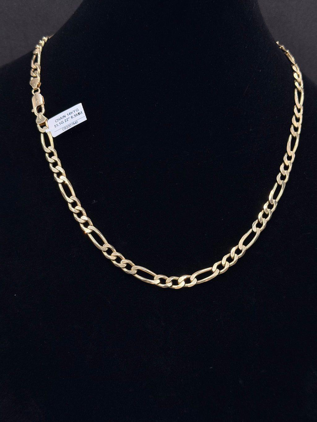 51g 14K Gold Figaro Chain – 22” 6.5mm | DD Pawn Loans