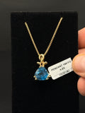 14K Gold Blue Topaz Pendant – 4.2g | DD Pawn Loans