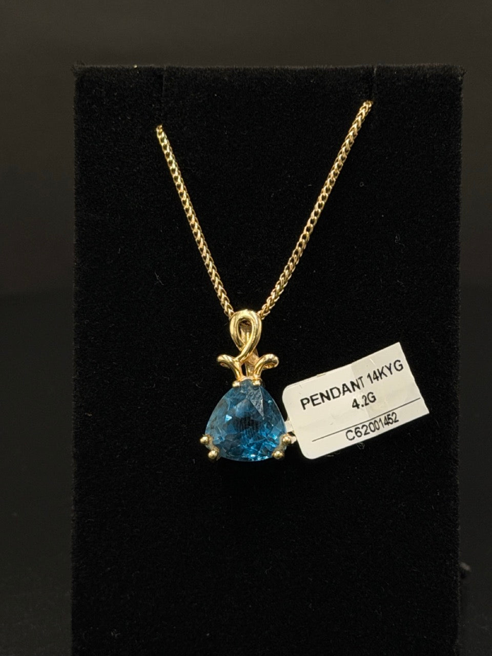 14K Gold Blue Topaz Pendant – 4.2g | DD Pawn Loans