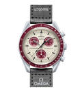Omega x Swatch MoonSwatch Mission to Pluto SO33M101 gray and burgundy Bioceramic chronograph