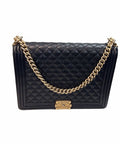 Chanel Larger Boy Flap Calfskin Quilted Leather Shoulder Bag Black – photo 1