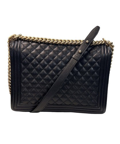 Chanel Larger Boy Flap Calfskin Quilted Leather Shoulder Bag Black – photo 2