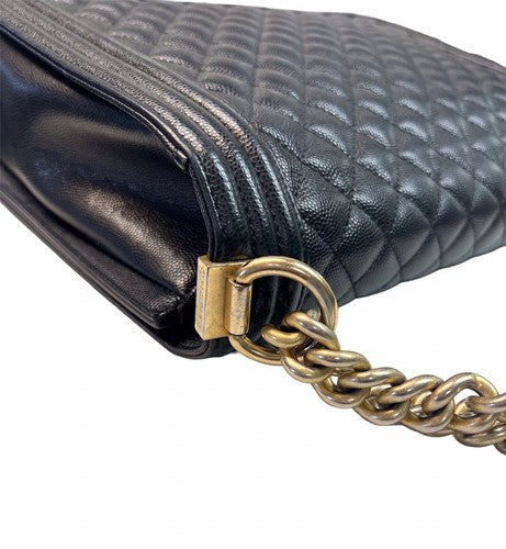 Chanel Larger Boy Flap Calfskin Quilted Leather Shoulder Bag Black – photo 7