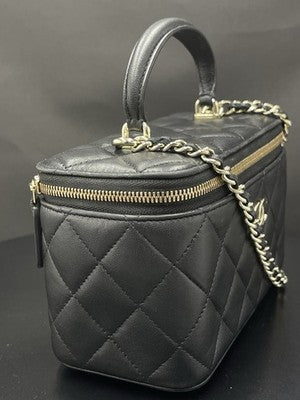 Chanel Quilted Lambskin Vanity Case with Handle Gold Hardware – photo 7