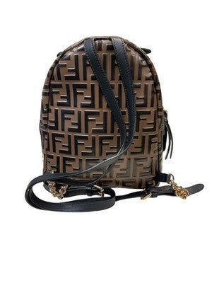Fendi FF Embossed Brown Leather Mini Backpack – photo 5