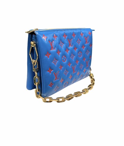 Louis Vuitton Coussin PM Blue Red Lambskin Gold Chain – Limited Edition – photo 2