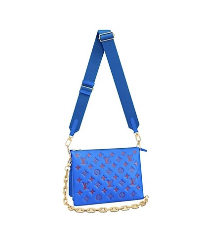 Louis Vuitton Coussin PM Blue Red Lambskin Gold Chain – Limited Edition – photo 3