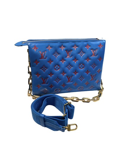 Louis Vuitton Coussin PM Blue Red Lambskin Gold Chain – Limited Edition – photo 7