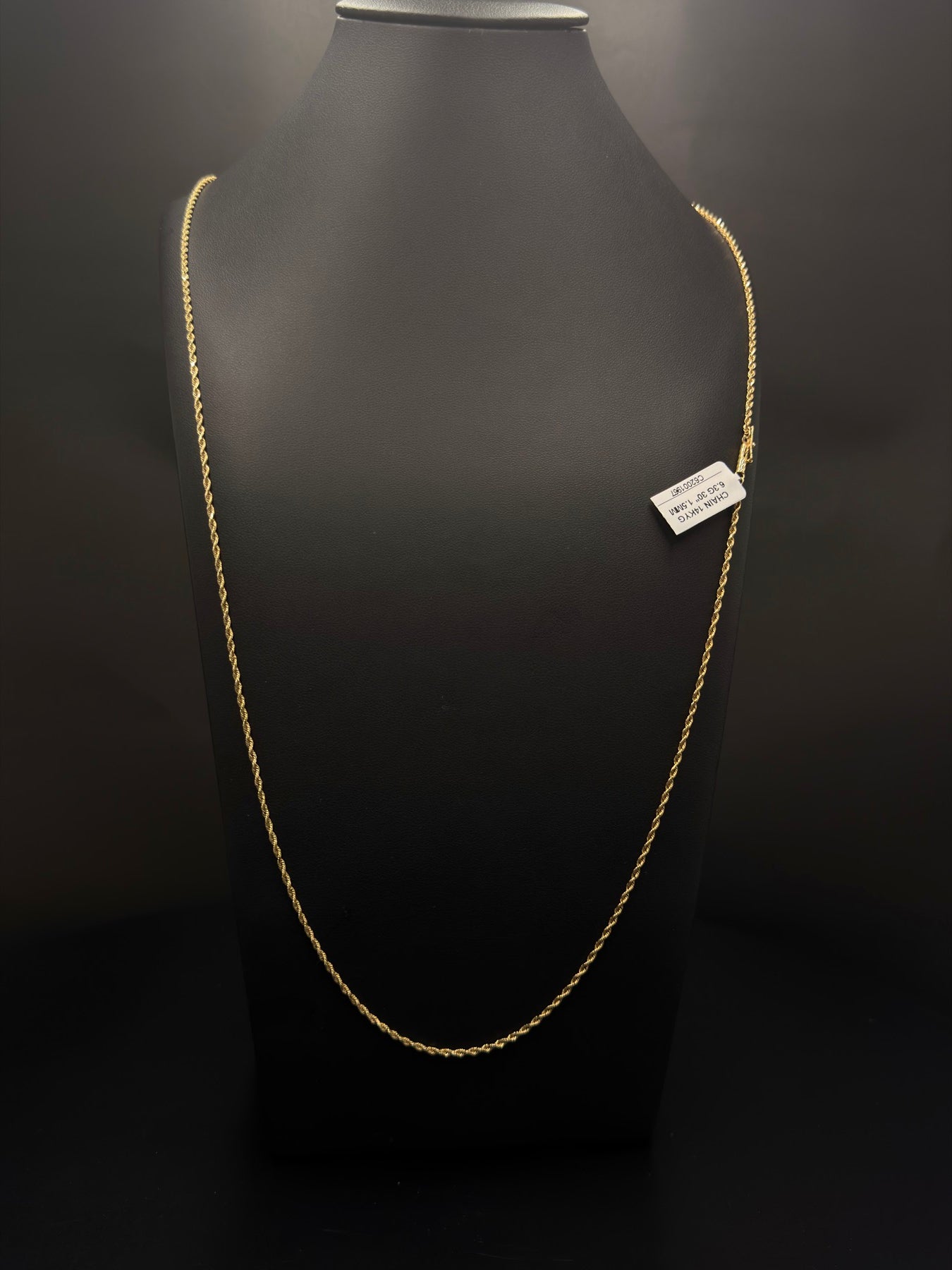 14K Gold Diamond-Cut Rope Chain – 6.3g, 30" | DD Pawn Loans