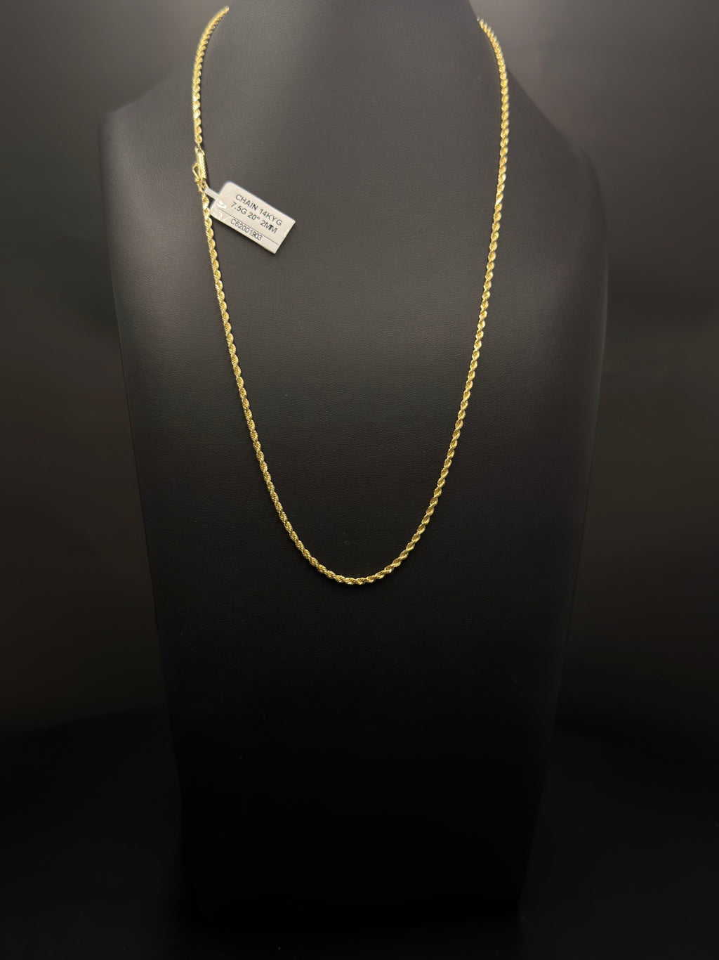 14K Gold Rope Chain – 7.5g, 20" 2mm | DD Pawn Loans