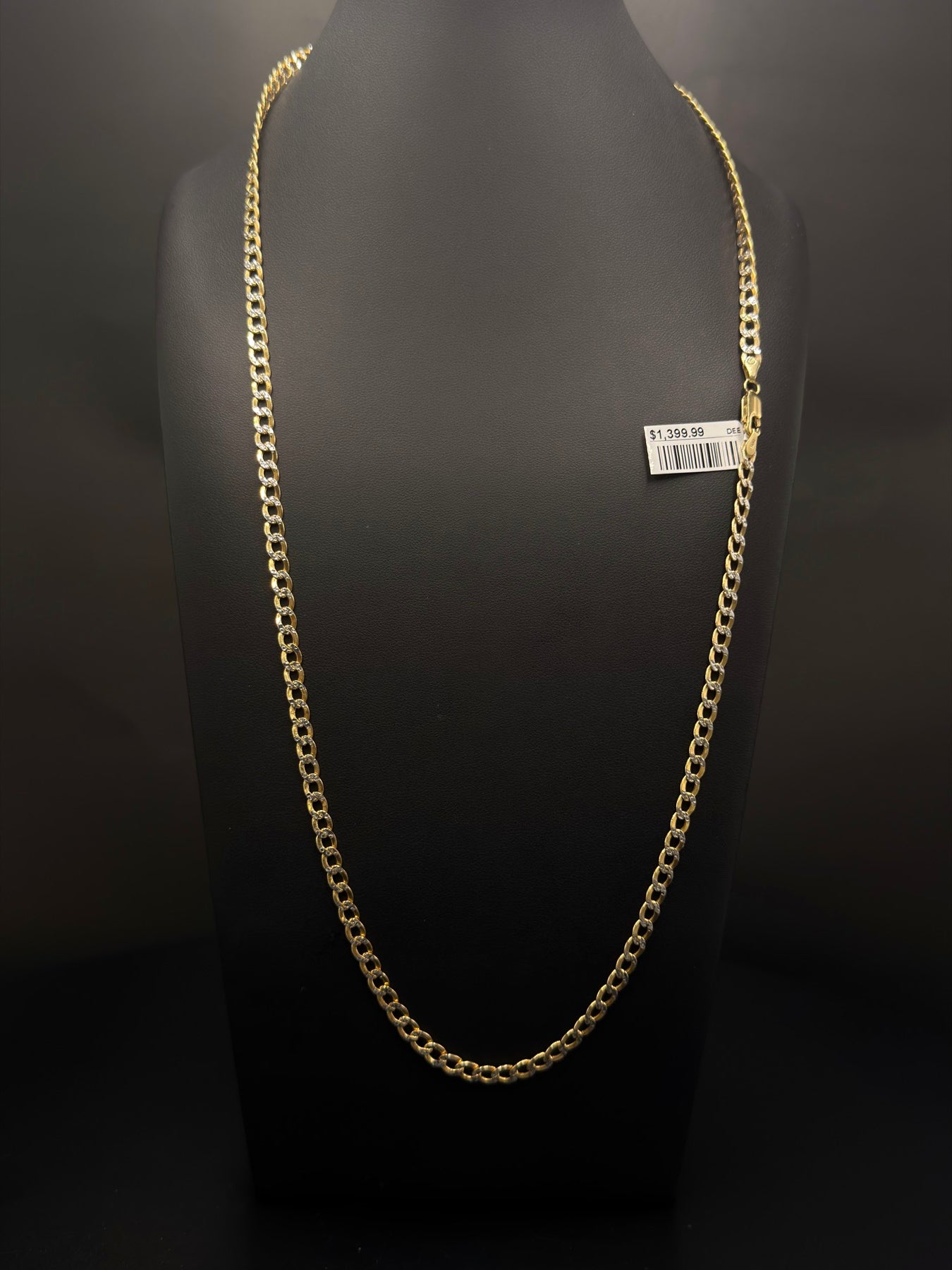 10K Gold Two-Tone Cuban Chain – 8.9g, 26" | DD Pawn Loans