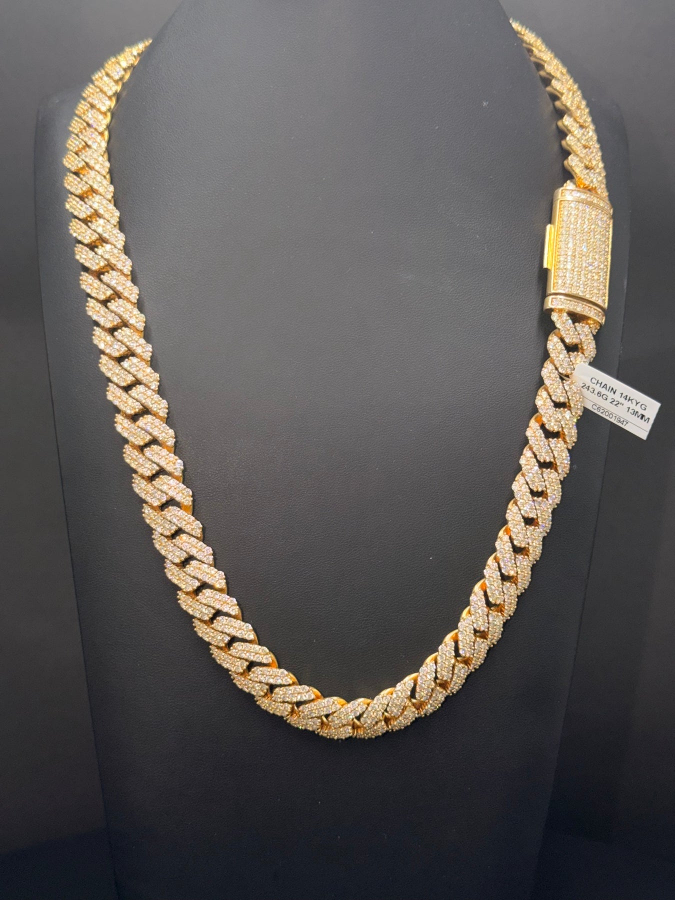 14K Gold Iced-Out Cuban Chain – 243.6g, 22" | DD Pawn Loans