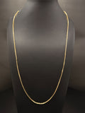 14K Yellow Gold Box Link Chain Necklace 27" 1.5mm 4.7g