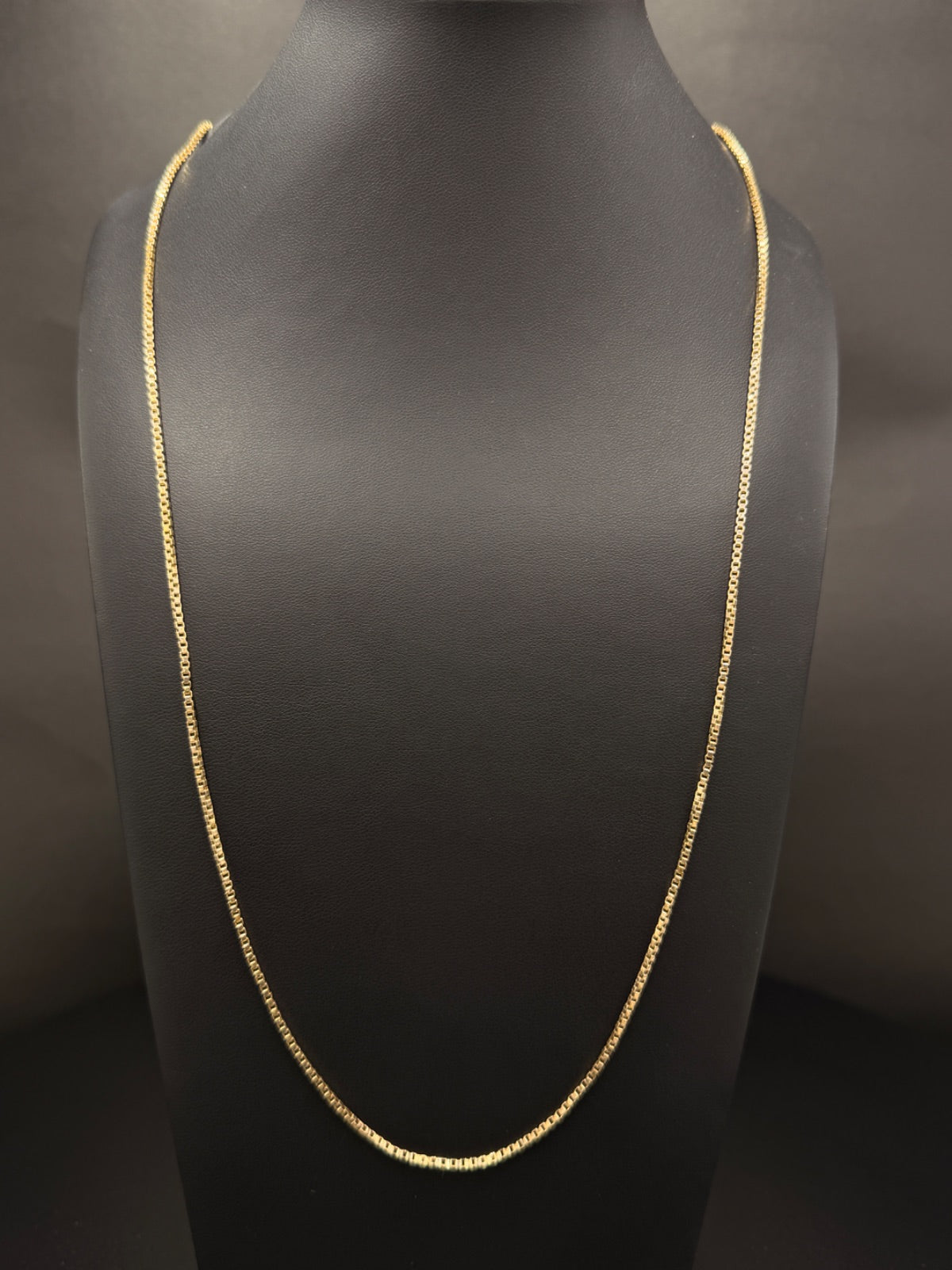 14K Yellow Gold Box Link Chain Necklace 27" 1.5mm 4.7g
