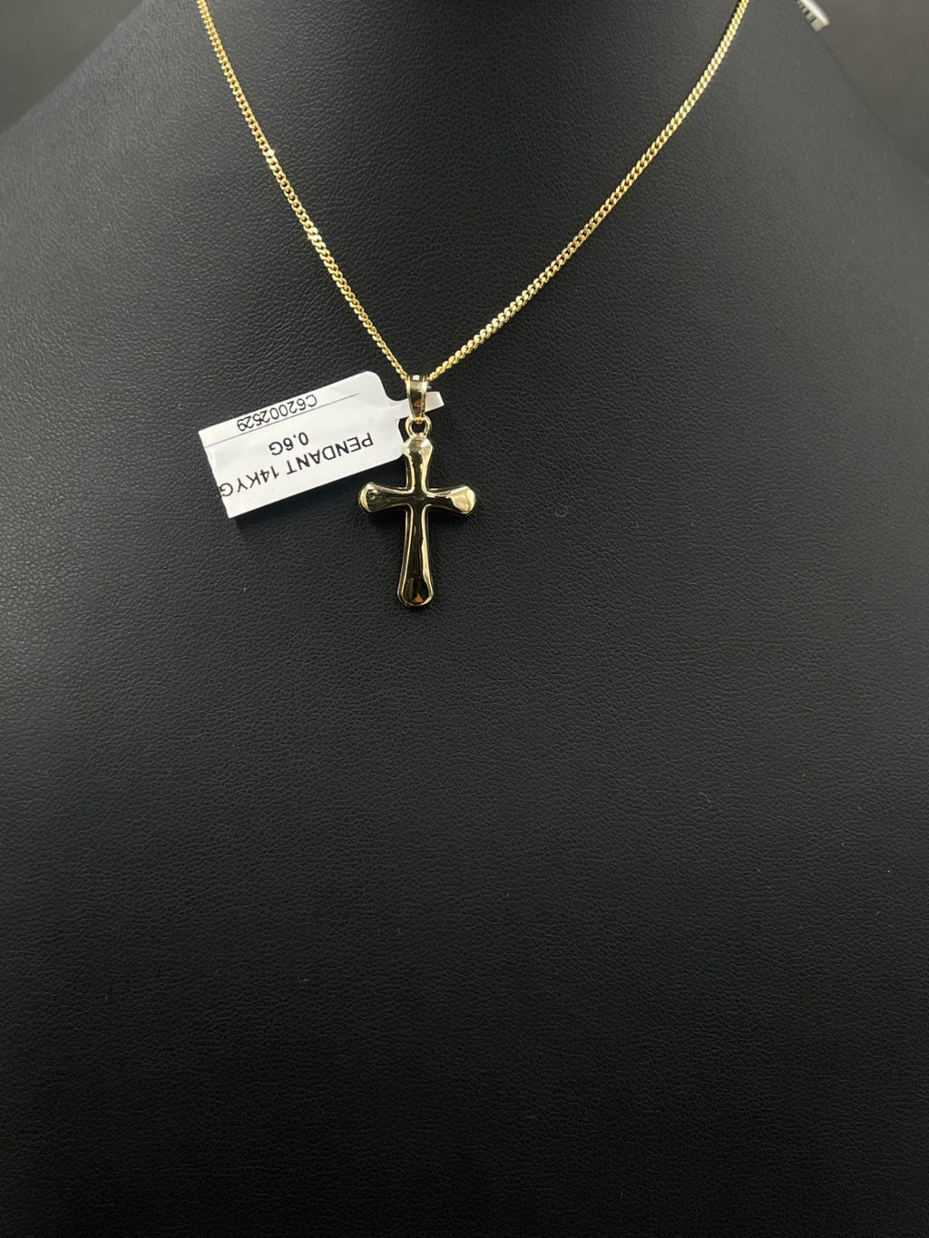 14K Gold Cross Pendant 13.74mm