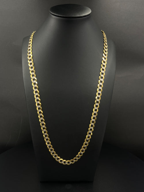 10K Gold Curb Chain Necklace 26 in 8.11mm