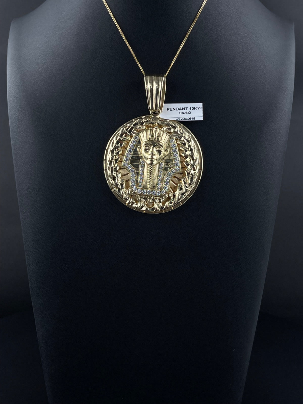 10K Gold Pharaoh Pendant 36.6g
