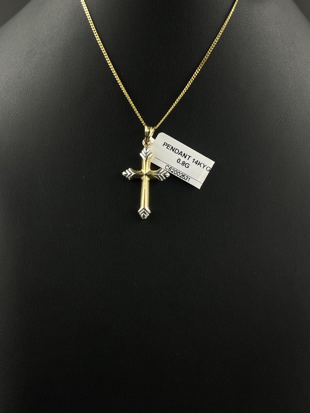 14K Gold Cross Pendant 0.8g
