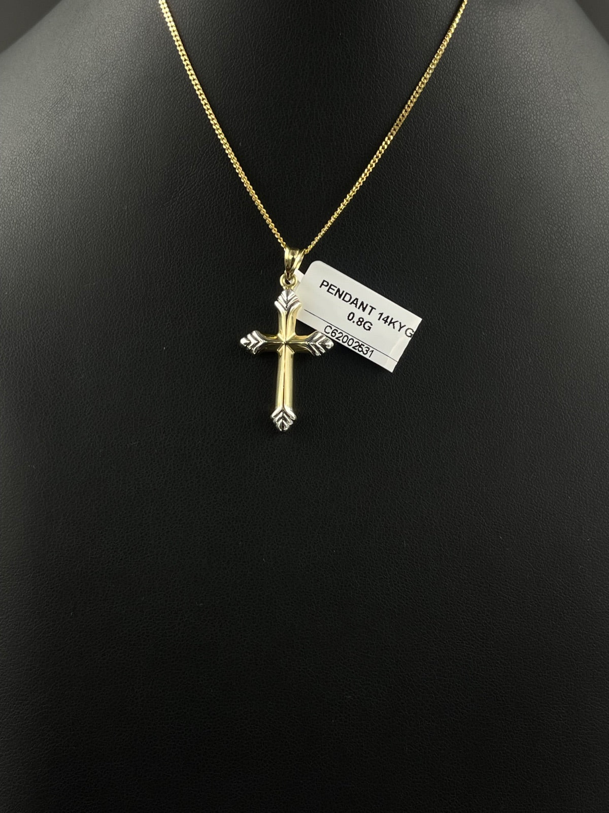 14K Gold Cross Pendant 0.8g