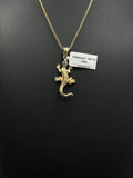 10K Yellow Gold Lizard Pendant 2.9 Grams 1.2 Inches